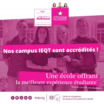 Les IEQT accrédités « meilleur expérience étudiante » !