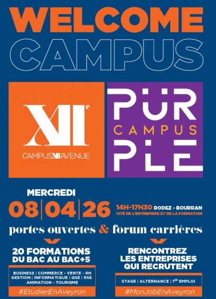 WELCOME CAMPUS : 2e session de portes ouvertes du Campus et Forum Carrières (8/04)